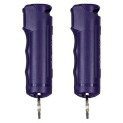 POLICE MAGNUM Pepper Spray Keychain Self Defense- 2 Pack .50oz Purple Flip Top