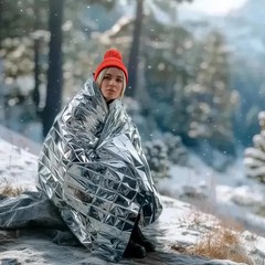 Altland 25 Pack of Emergency Blankets – Bulk Heat Reflective Blankets for Winter
