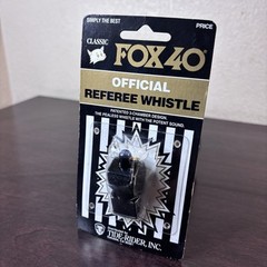 Vintage Fox 40 Classic Official Referee Whistle Black Made in Canada 04040