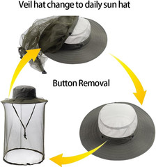 Mosquito Bug Head Net Hat,Veil Mesh Protection Cap,Dog Grooming Gnats Gear | Hid