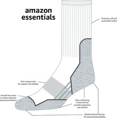 Amazon Essentials Women’s Comfortable Cushioned Hiking 8-12, Charcoal/Black