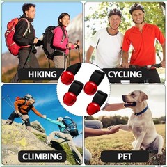 Gemscream 4 Sets Bear Bells with Whistle for Hiker, Loud Bear Bell with Red