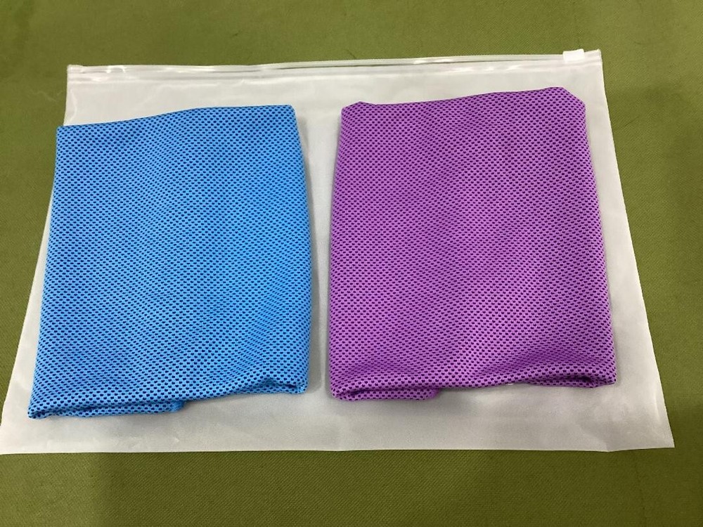 Cooling Towel 40 x 12 Ice Towel, Microfiber Towel Purple and Blue Color Pair C5