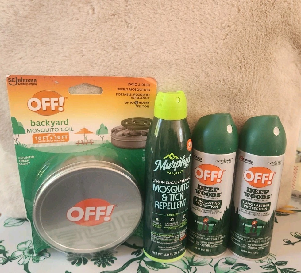 Lot Of 4 Repellents 2 Deep Woods Off! 1 Murphy’s Naturals & 1 Backyard Coil NEW