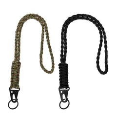 Paracord Lanyard, 2Pcs & Army Green Camouflage/Black Fit for (Keys Whistle)
