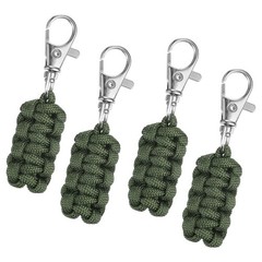 4pcs Paracord Zipper Pulls, Paracord Lanyard Keychain for Backpacks, Deep Green