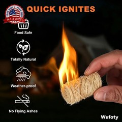 120PCS Fire Starter – Fire Starters for Campfires, BBQ, Fire Pit, Chimney, Smoke