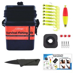 LoDinpo Mini Survival Fishing Kit, Pocket Emergency pocket, Midnight Black