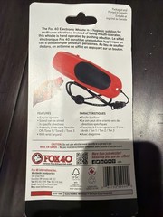 Fox 40 Electronic 3 Tone Whistle with Wrist Lanyard & 9V Battery – Red/Black NEW