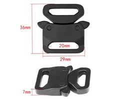 20 mm 3/4″ Matte Black Metal Tactical Clasp Quick Release Paracord Buckle