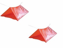 (2) Orange Camping Shelter Tube Tent Tarp Survival Fire Retardant Waterproof