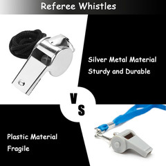 100 Stainless Steel Whistles w/ Lanyard, Loud Sports Whistles Bulk for Teachers