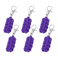 Paracord Zipper Pull, 80 mm Length for Backpack – Cylinder (6 Pack, Dark Purple)