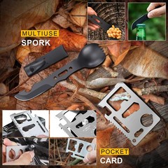 Gifts for Men Fathers Day 14-in-1 Survival Kit – Premium Outdoor Large