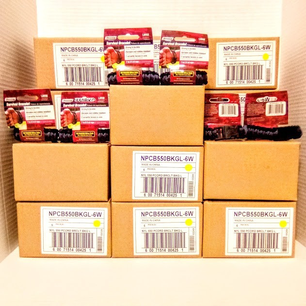 Secure-Line 550 Paracord 7 Strand Large Survival Bracelets – Lot Of 120