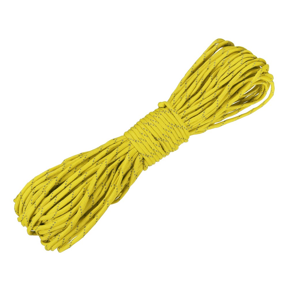 Reflective Fluorescent Paracord Rope 4mm 98 ft for Camping (Yellow)