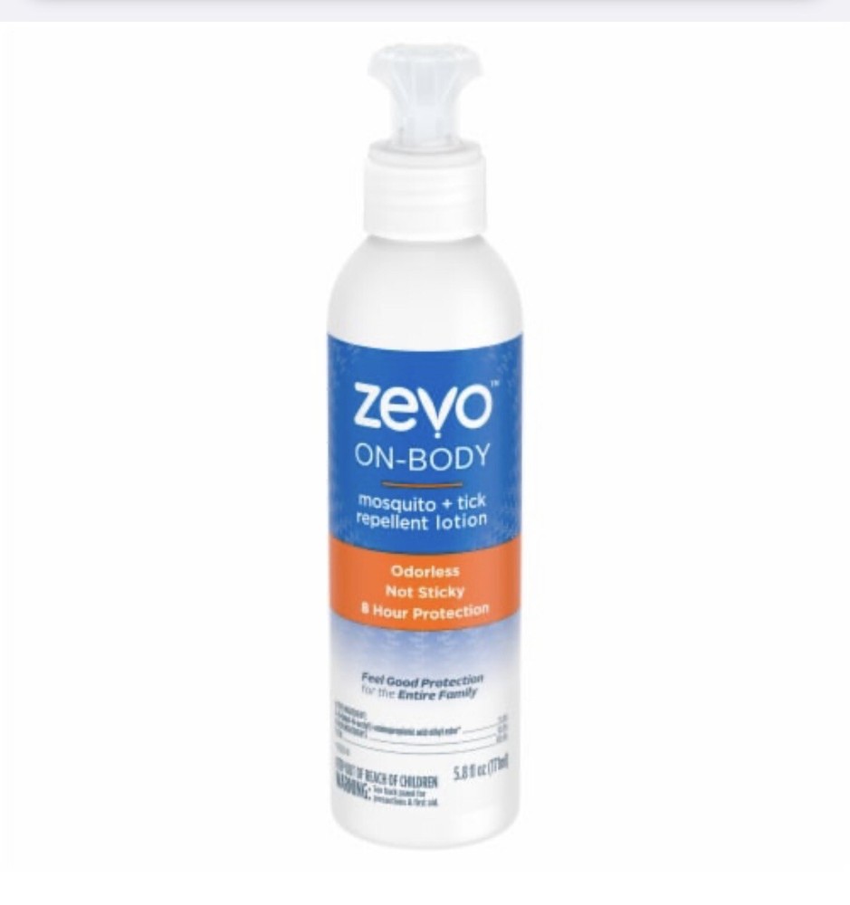 Zevo On-Body Mosquito & Tick Repellent Lotion ~ Odorless 5.8oz Pump Bottle