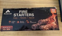 Accecraft Fire Starter Open Box, 72 Fire Starters for Fireplace, Camping,