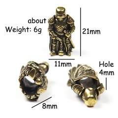 Armor Warrior EDC DIY Knife Beads Lanyard Pendants Vintage Color Brass