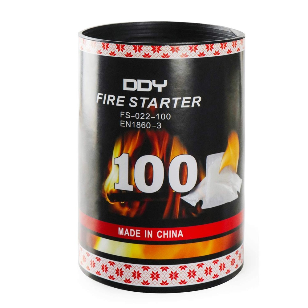 100 Pack Natural Paraffin Fire Starter Cubes, Waterproof Non-Toxic, 8 Style1