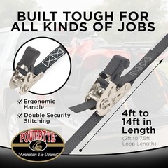 Easy-Grip Light-Duty Endless Ratchet (no Hooks) – 400 lb. 1in x 4ft Black