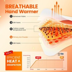 Geelgry Hand Warmers Disposable 175Pcs Long-Lasting Up To 12 Hours For Warm