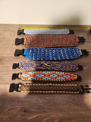LOT: (6) Paracord Survival Bracelet – Handmade Multicolor – Outdoor Camping Hike
