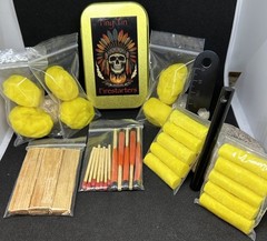Fire Starting Kit Ferro Rod Prepper SHTF Fat Wood Fire Plugs Bug Out Bag Hiking