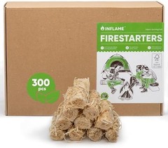 Fire Starters 300 Pcs Waterproof Natural Wood Wax Campfire Charcoal BBQ Grill