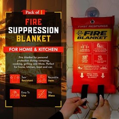 Mart Cobra Emergency Fire Blanket for Home Kitchen Camping Easy to Carry 40”x40”