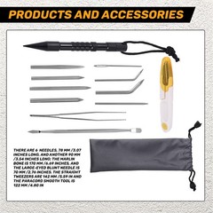 12 Pieces Paracord Fids Accessories, Stainless Steel Lacing Needles with7802