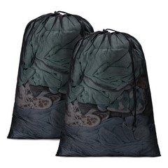 Aegero 2 Pack Mesh XL Laundry Bags,Machine 24″x36″ | 2 Pack, Black+Black
