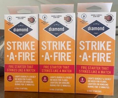 3 Diamond Strike-A-Fire Indoor Outdoor Strikes Like A Match Fire-starters