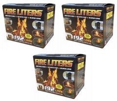 Fire Liters 10192 192 Pack Fireplace Firewood Charcoal BBQ Lighters – 3 Pack