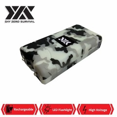 CAMO Max Power DZS700 Stun Gun for Self Defense Zebra Print w/ Flashlight, Pouch