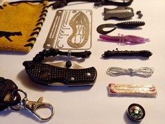 ALPHA POUCH EDC NECKLACE Survival Card 32 Tools Knife Fire Fishing Kit Compass