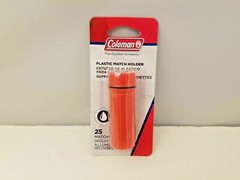 COLEMAN Plastic Waterpoof, Match Holder, 25 Matches, Orange, Flint, Stricker