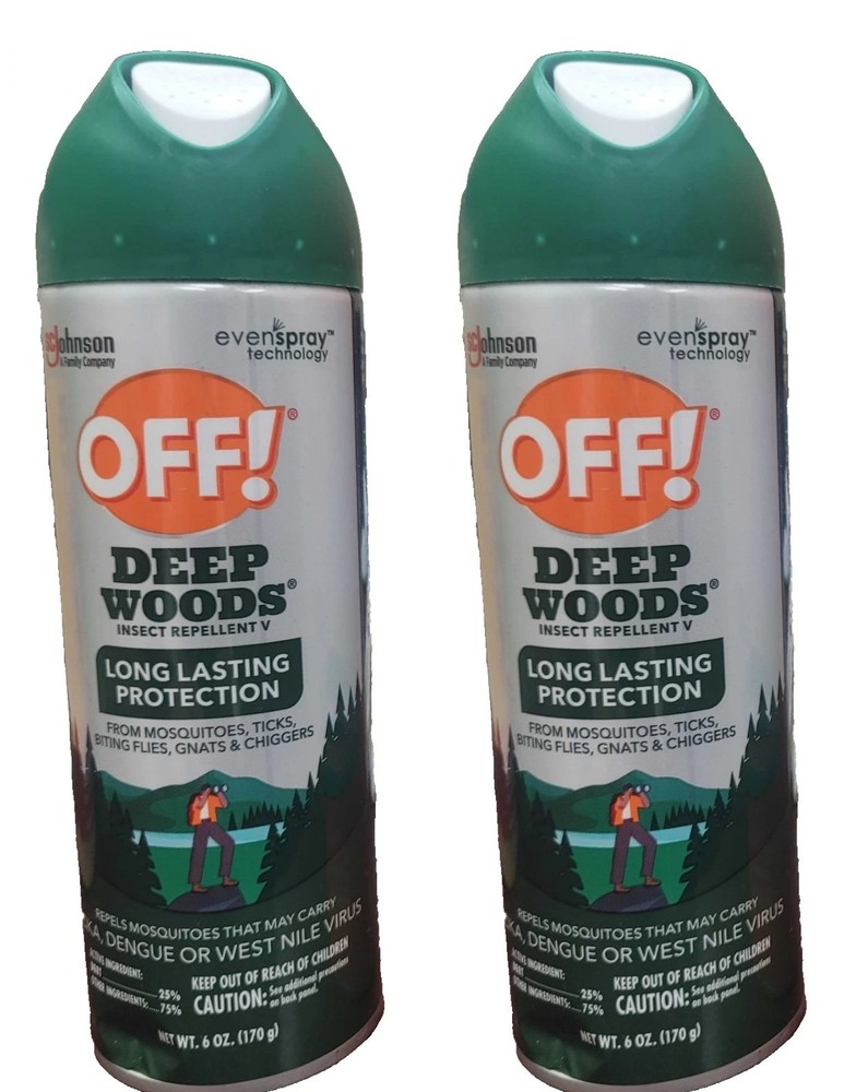 2PK OFF Deep Woods Insect Repellent V Long Last Protection Aerosol 6oz Bug Spray