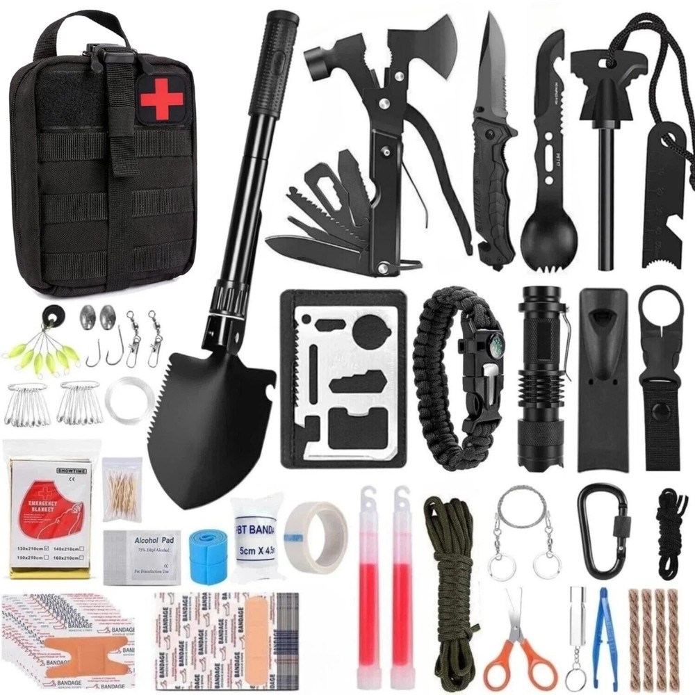 Emergency Survival Kit Bag First Aid Bug out Military Prepper Kit 142Pcs Bag