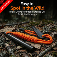 STAYPREPPED 4 Inch Survival Ferrocerium Drilled Flint Waterproof High orange