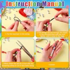 984 Pcs 24 Set Keychain Making Kit DIY Back Key Chain Gift Crafts Bead