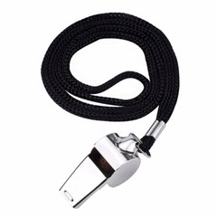 2-Pack Metal Referee Whistles w/ Lanyards Loud Coach Football Soccer Emergency