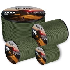 Paracord Rope 1000lb, 5/32 in(4mm), 12 Strand Parachute Cord 500ft Army Green