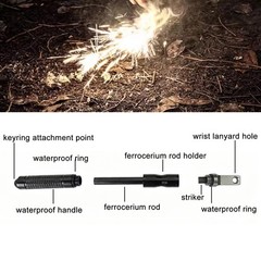 6PCS Ferro Rods Fire Starter Sticks Fire Striker Flint and Steel Fire Starter…