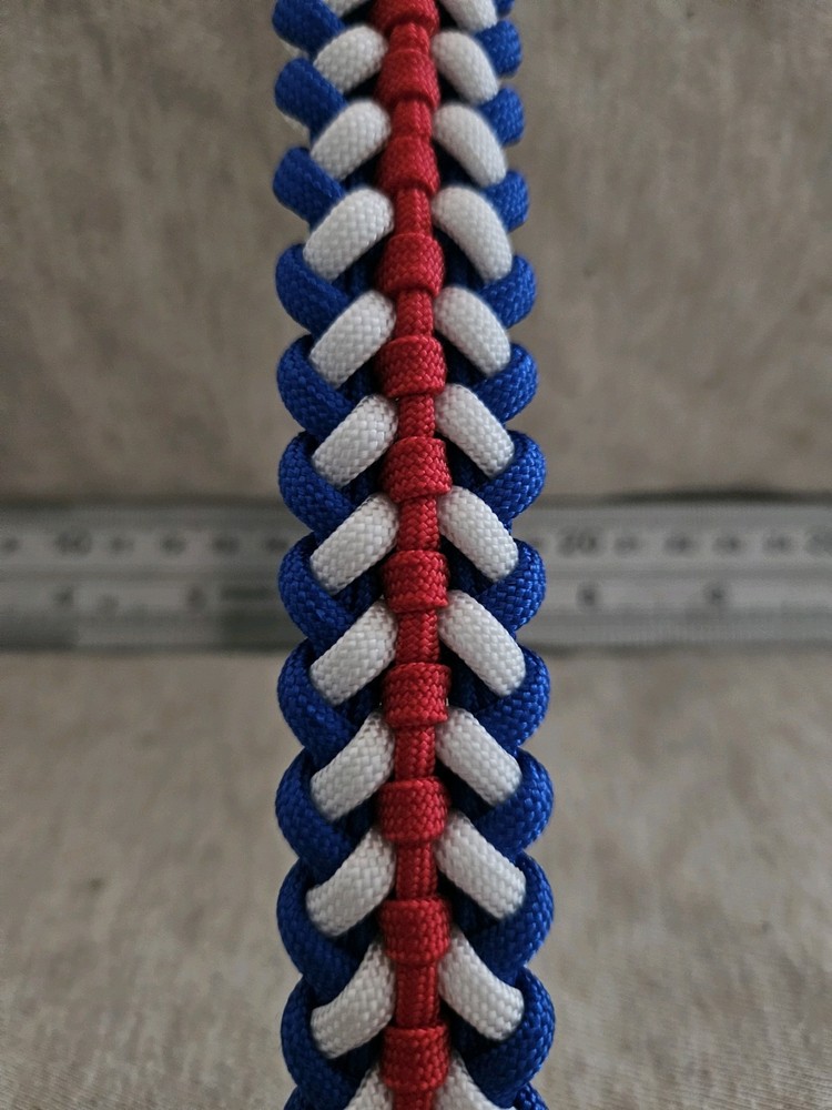 Sanctified Covenant 550 paracord bracelet. Red white and blue. 9.5 in long