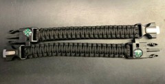2x Para Cord Survival Bracelet Survival Gear Kit – Whistle, Blade & Compass