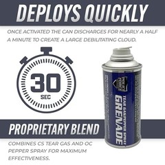Streetwise Tear Gas Grenade – Tactical CS OC Pepper Spray – 6 oz – 1