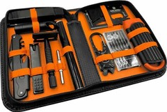 Men’s Travel Grooming & Emergency Kit 12 Piece with Black Leather Case Gift Set