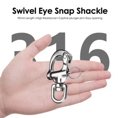 316 Stainless Steel Swivel Snap Shackle Sailing Halyard Quick Release Boat