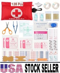 128 Pcs First Aid Kit Medical Emergency Trauma Military Survival Travel 2 Sets
